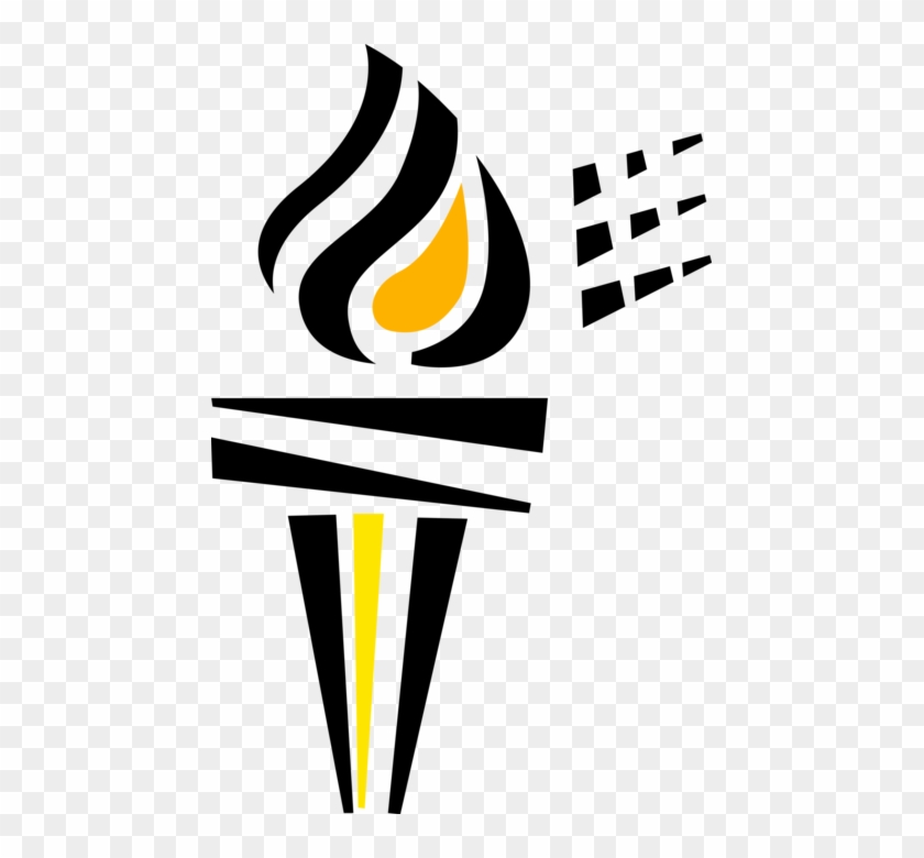 Vector Illustration Of Torch Flame Symbol Of Olympic - Antorcha Olimpica Vector Png Clipart #172623