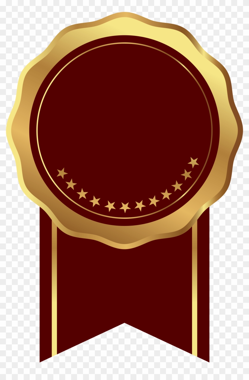 Free Png Download Seal Badge Gold Red Transparent Clipart - Gold Badge Transparent