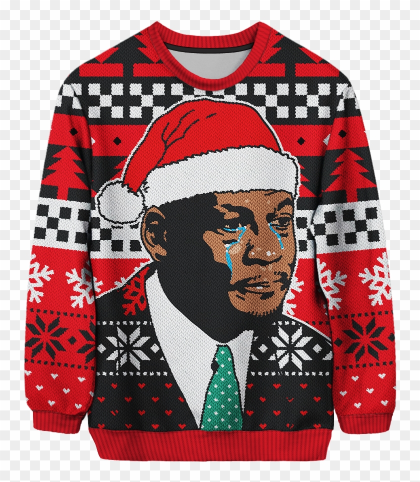 Cryingjordan - Michael Jordan Crying Christmas Sweater Clipart #173227