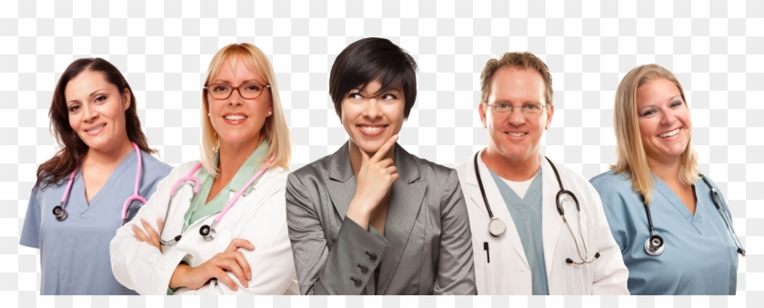 7872986 L-young Multiethnic Woman With Doctors And - Open Head Clipart #173293