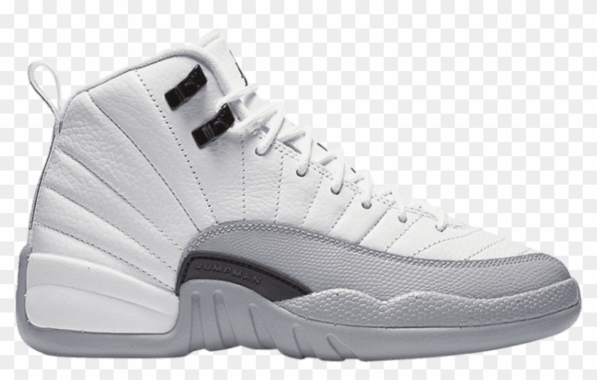 grey and white jordan 12s