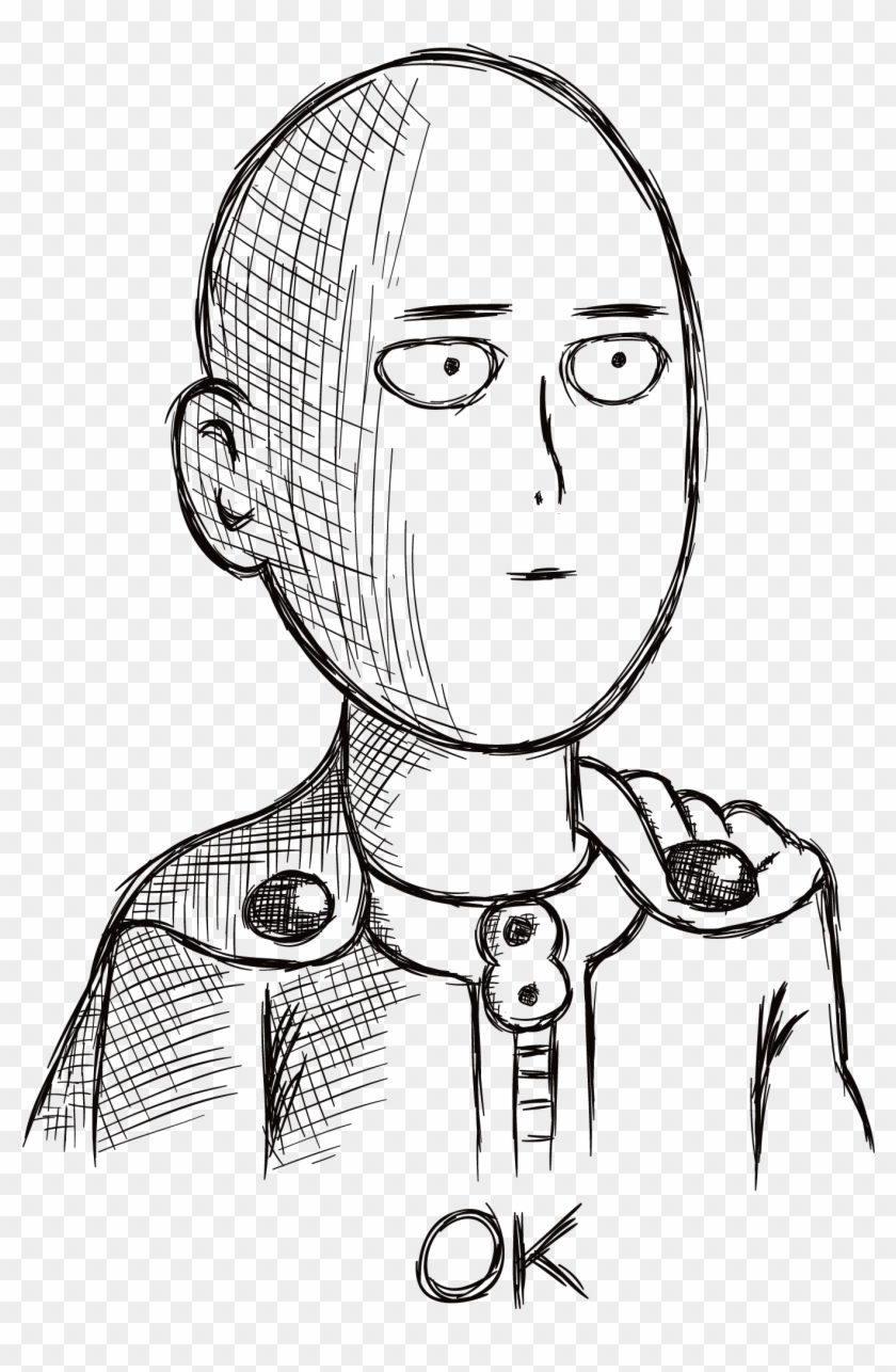 Saitama Ok Face Png Anime Stickers Whatsapp Clipart 174221