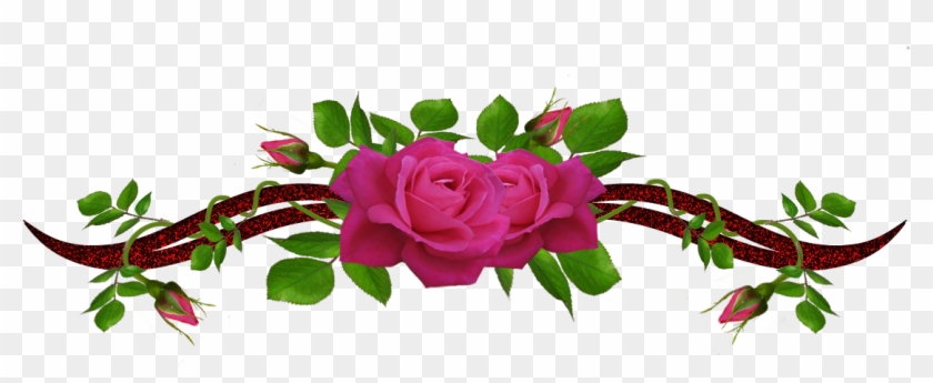 Rosa Em Png - Faixa De Rosas Png Clipart
