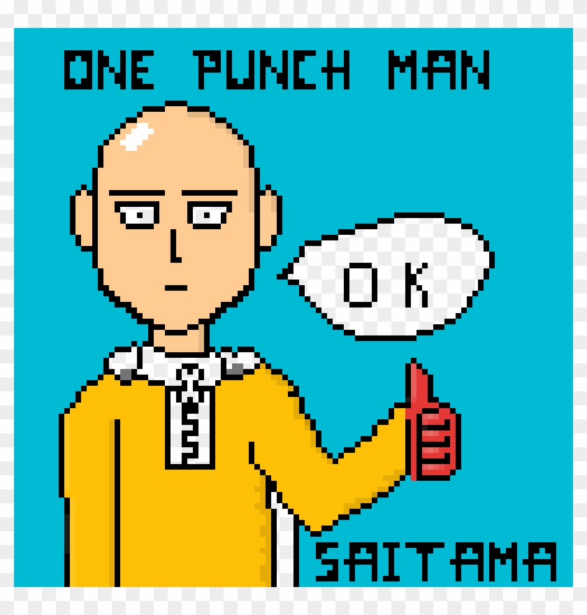 One Punch Man - Pixel Art Portrait Clipart #175104
