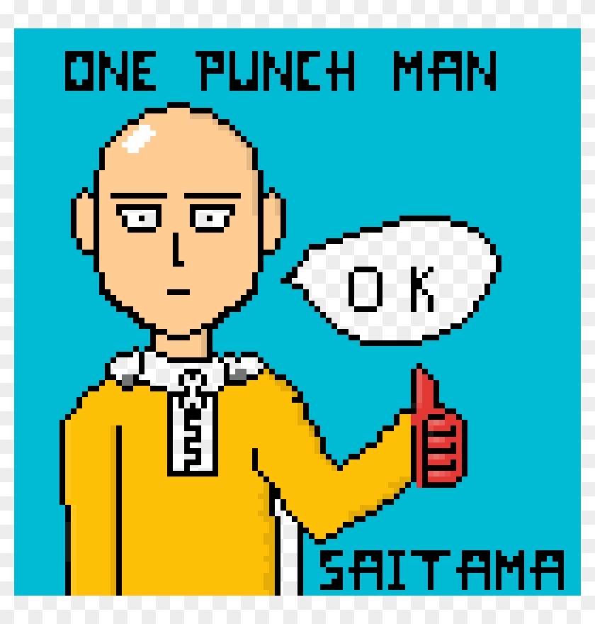 One Punch Man - Pixel Art Portrait Clipart