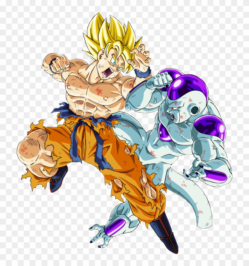 Dibuje A Goku Vs Saitama - Goku Ssj Vs Freezer Clipart