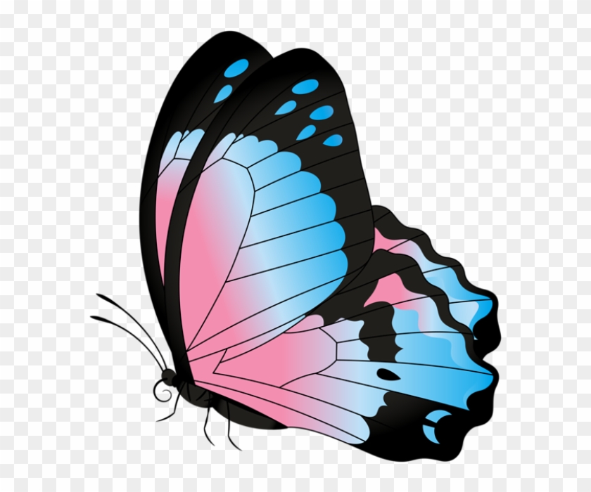 Borboletas Borboleta Azul E Rosa Png - Pink Blue Monarch Butterfly Clipart #175857