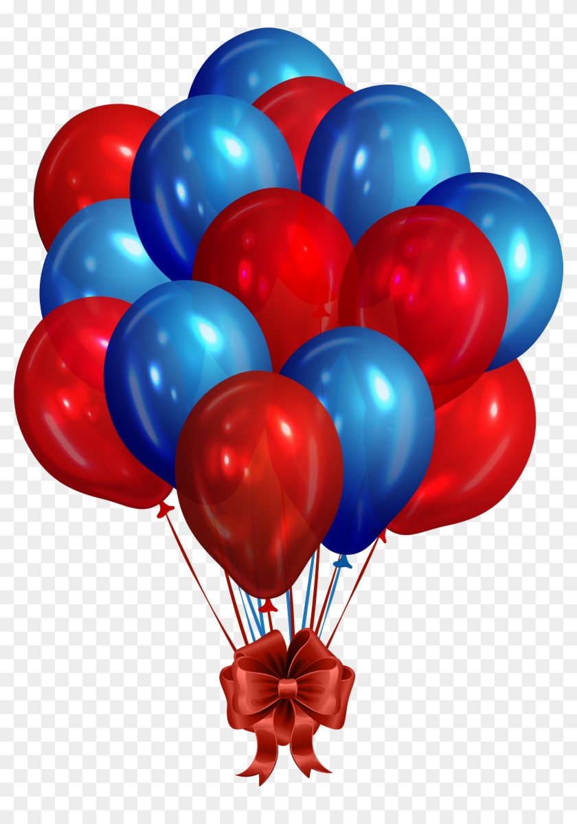 Blue And Red Balloons , Png Download - Purple Balloons Happy Birthday Clipart