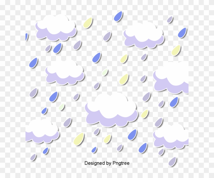 Beautiful Cool Cartoon Clouds Rain Weather, Beautiful, Clipart
