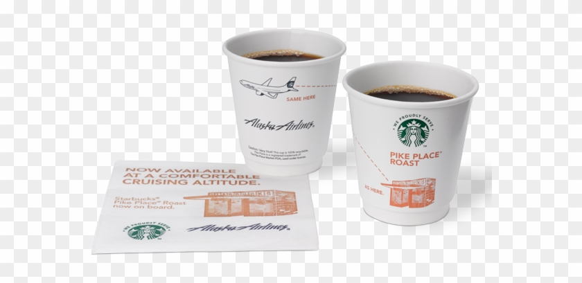 Alaska Airlines And We Proudly Brew Starbucks Coffee - Alaska Airlines Starbucks Clipart #176581