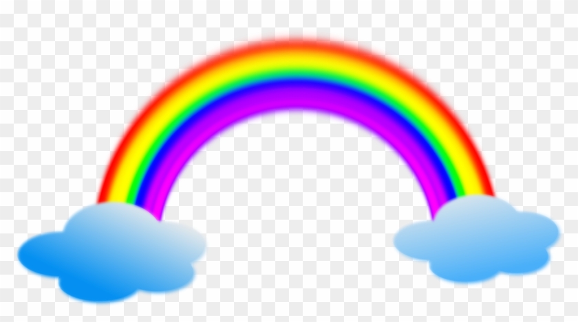 Rainbow With Clouds Png - Arco Iris Desenho Png Clipart #176605
