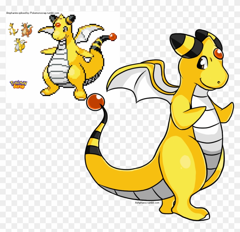 “ Ampharos X Dragonite Amphanite Spliced By - Cartoon Clipart #176630