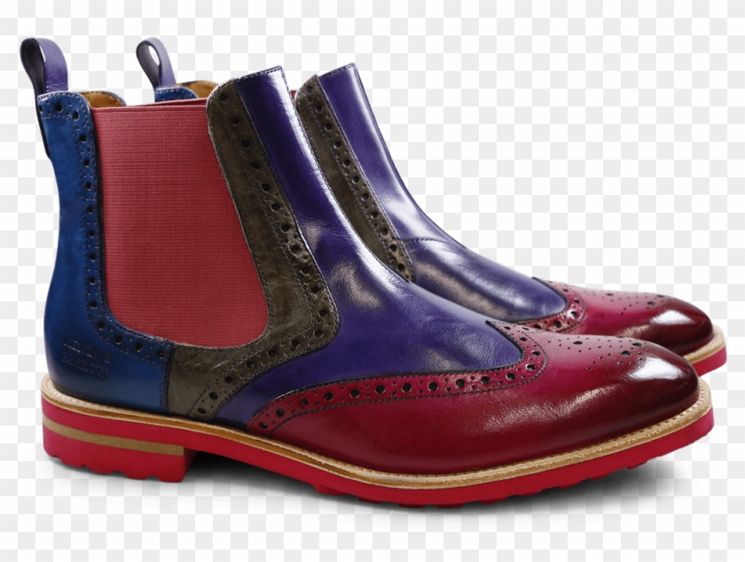 Ankle Boots Eddy 13 Dark Pink Purple Flame Smoke Pop - Chelsea Boot Clipart