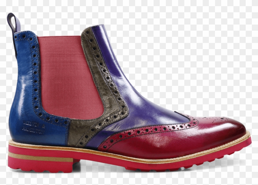 Ankle Boots Eddy 13 Dark Pink Purple Flame Smoke Pop - Chelsea Boot Clipart