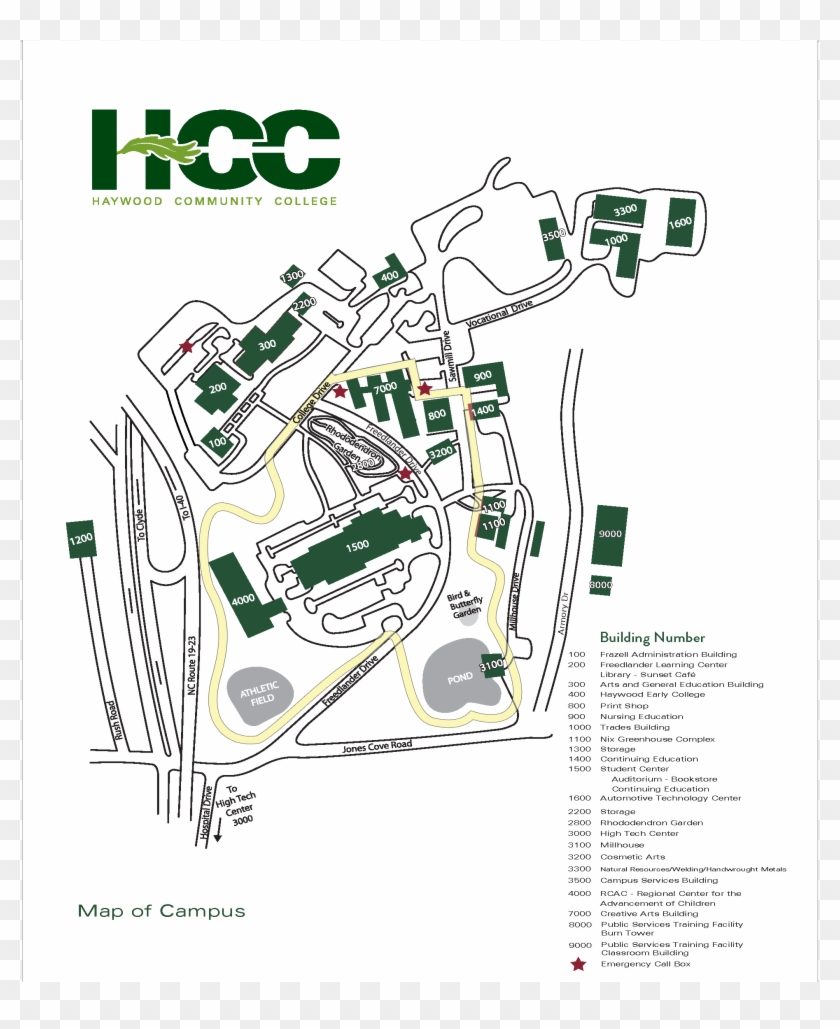 This Campus Map Is Produced In-house - Hcc Clipart