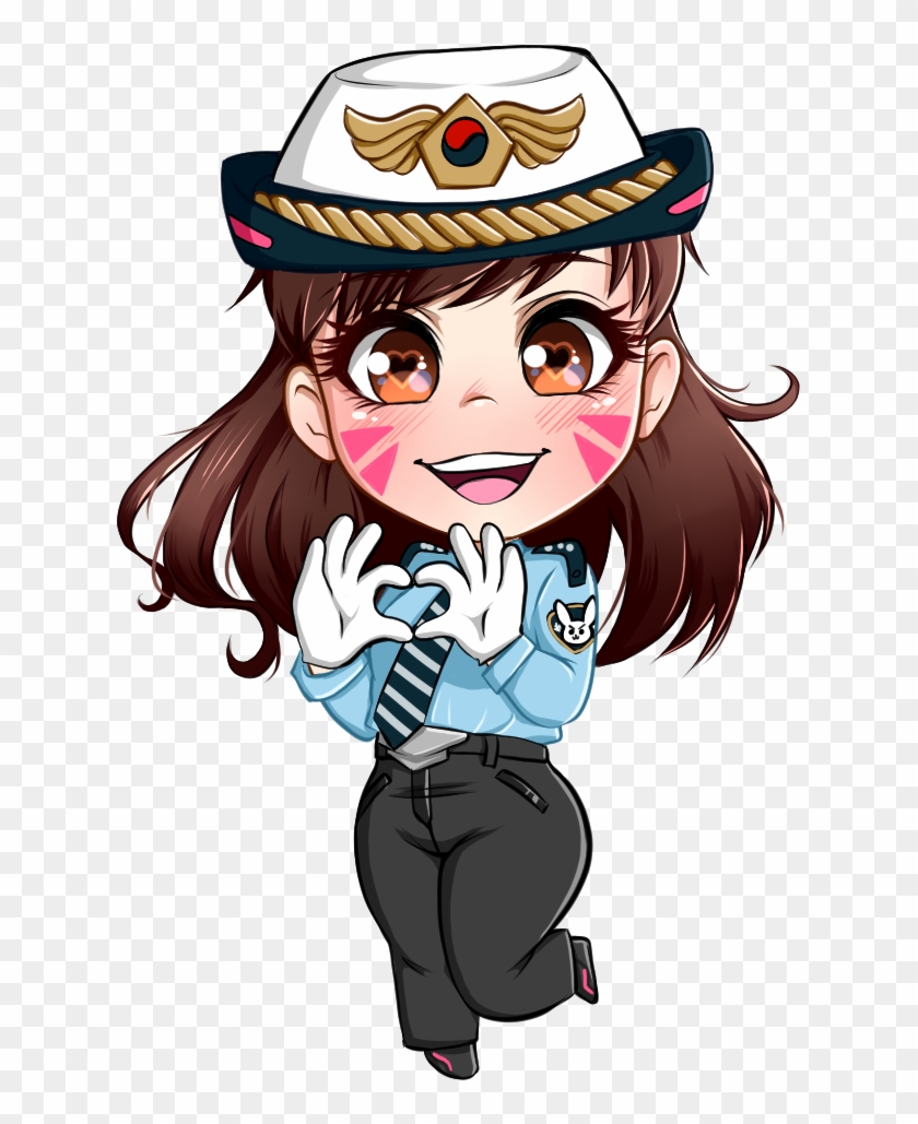 So I've Been Working On Some Chibi Commissions For - D Va Police Png Clipart #177227