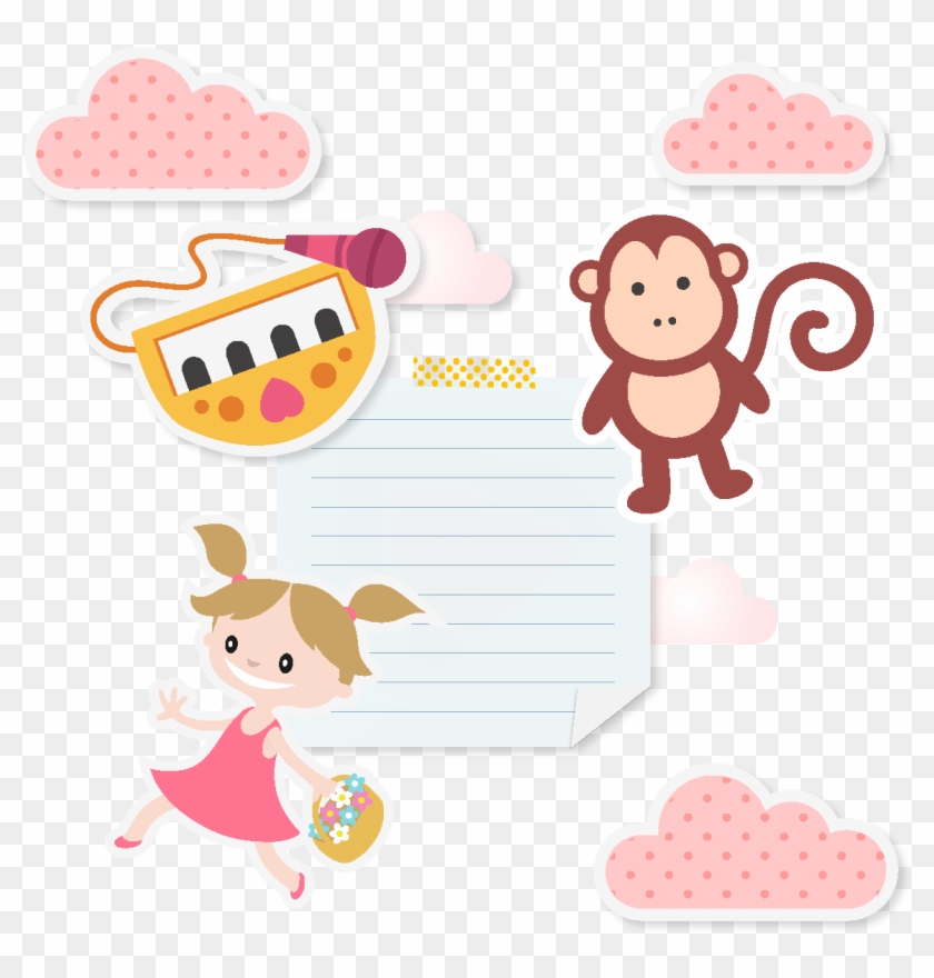 Hand Drawn Cartoon Monkey Paper Element - Cartoon Clipart