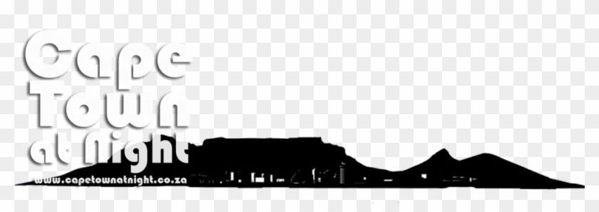 Cropped Table Mountain Black Beveled - Cape Town Table Mountain Silhouette Clipart #177523
