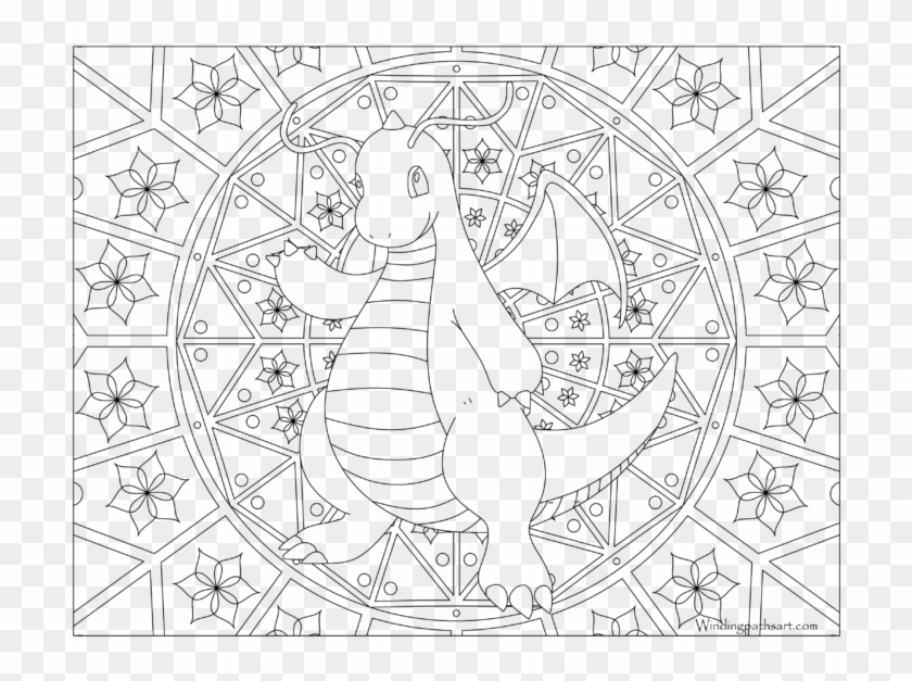 Adult Pokemon Coloring Page Dragonite - Pokemon Adult Coloring Pages Clipart #177549