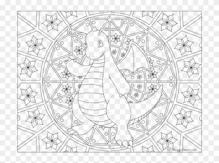 Adult Pokemon Coloring Page Dragonite - Pokemon Adult Coloring Pages Clipart