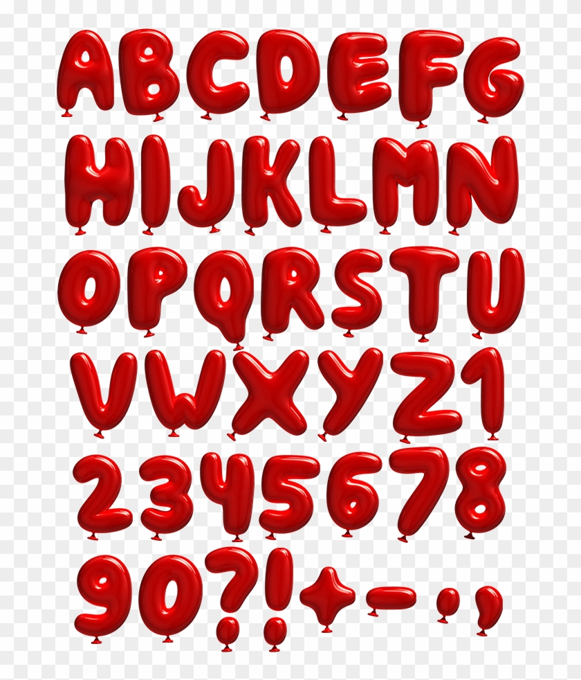 Balloon Letter Fonts - Red Colour Letter Balloons Clipart