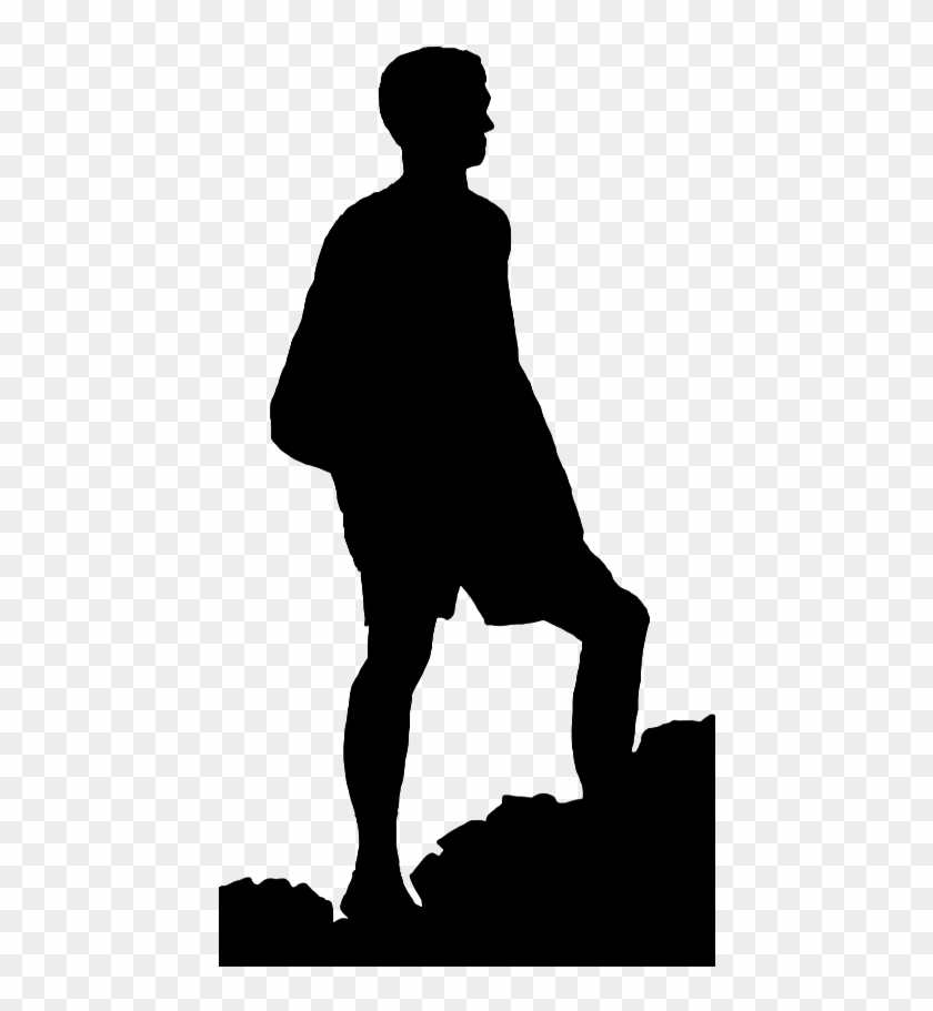 Hiking Silhouette - Clip Art Mountain Climber - Png Download