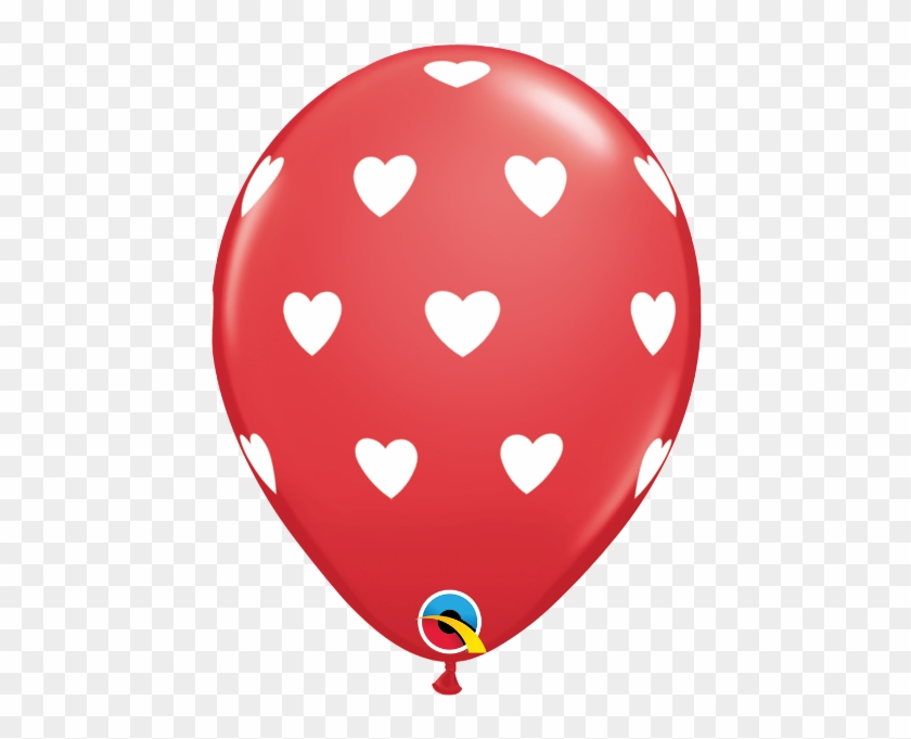 Big Hearts Red Balloon - Globos Blancos Con Corazones Clipart #178055