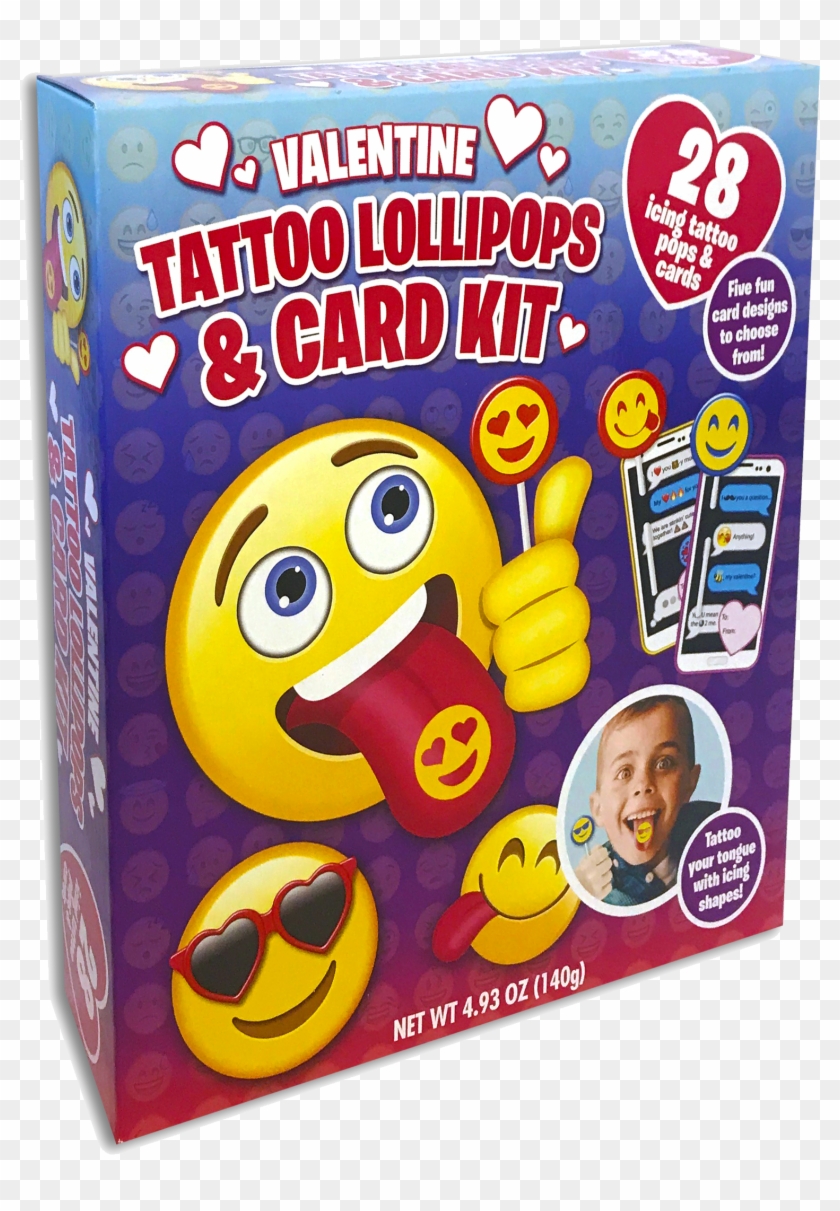 Emoticon 28ct Tattoo Lollipop & Card Kit - Tattoo Lollipops Clipart