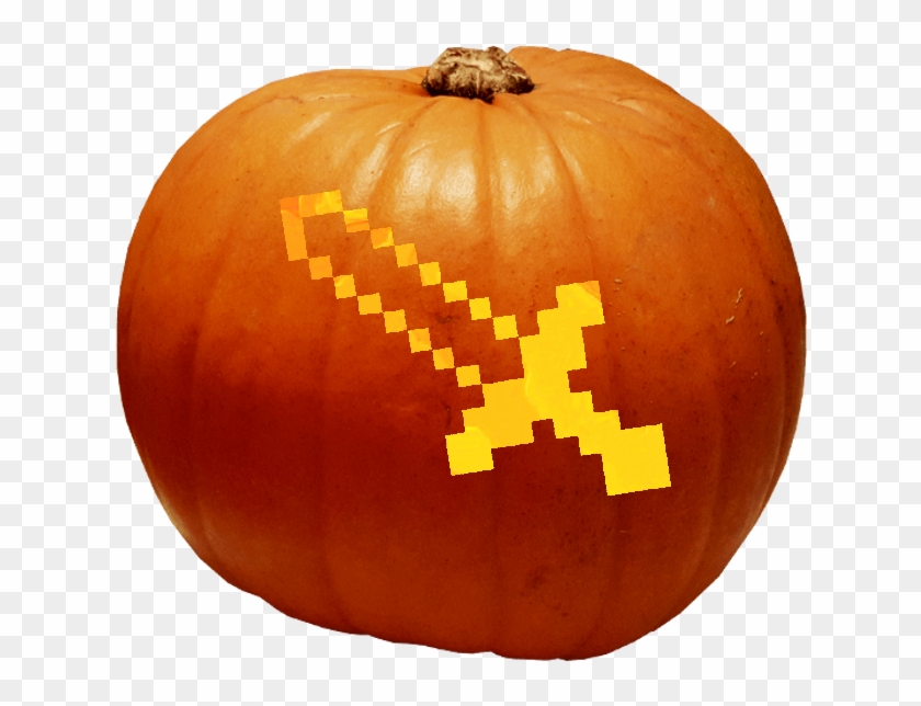 Minecraft Diamond Sword - Minecraft Halloween Pumpkin Ideas Clipart #178677