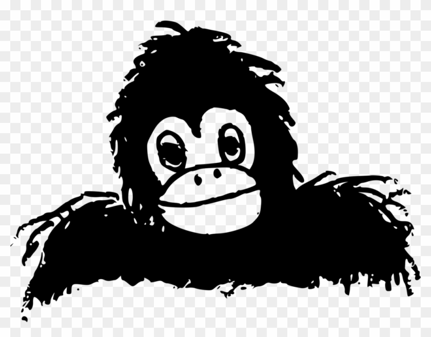Mountain Gorilla Primate Ape Animal Silhouettes - Clip Art - Png Download