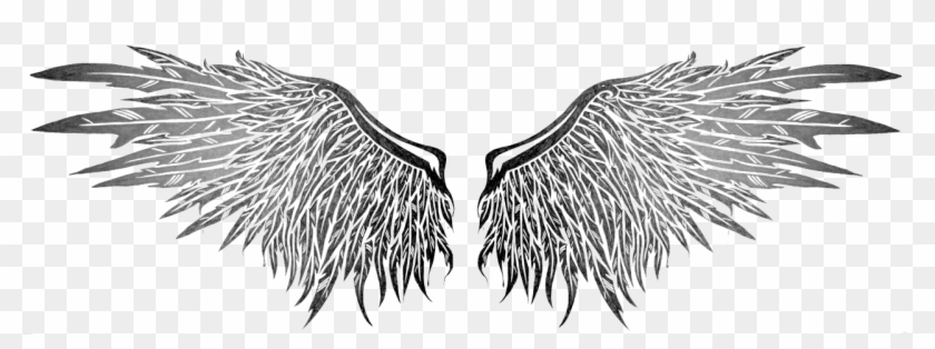 Wings Tattoos Png Transparent Images - Dark Angel Wings Drawing Clipart #179117