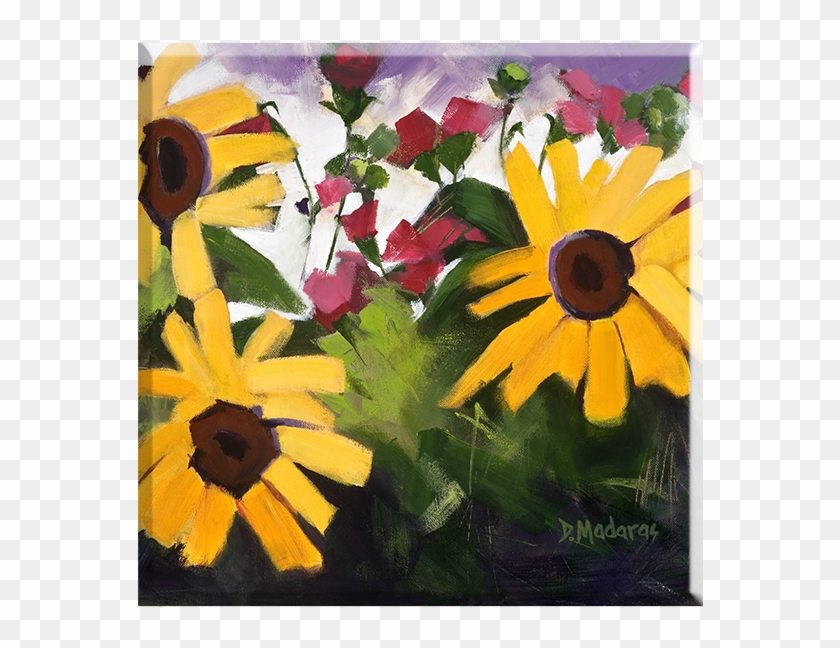 Three Sunflowers Large Glass Trivet - Madaras Gallery Clipart #179143