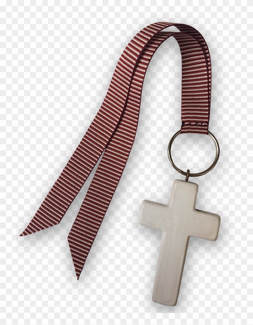 Maria Wooden Cross Keyring Clipart
