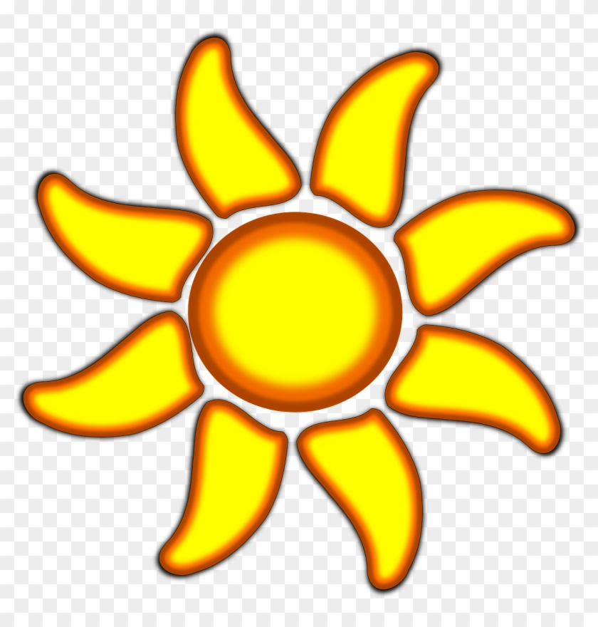 Vacation, Sunflower Sunshine Flower Sun Heat Warmth - Sun With 8 Rays Clipart - Png Download