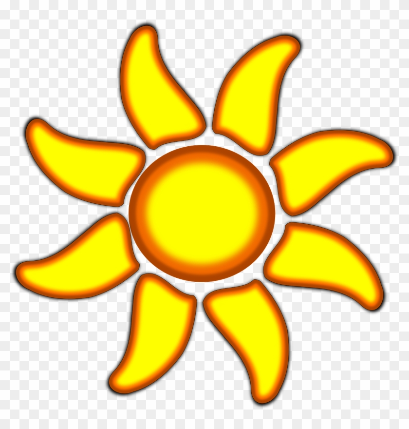 Vacation, Sunflower Sunshine Flower Sun Heat Warmth - Sun With 8 Rays Clipart - Png Download #179820