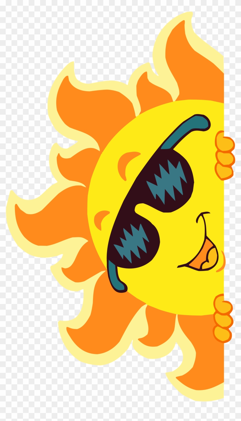 Transparent Smiling Sun Decoration - Sun With Sunglasses Clipart