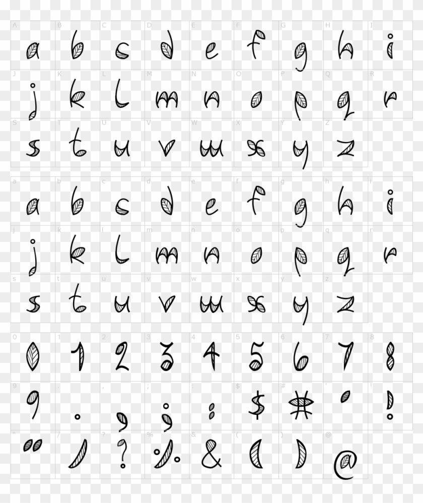 Leafy Font Clipart #179987