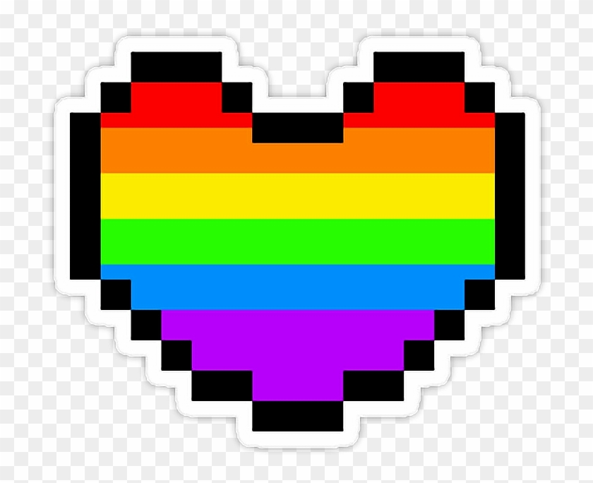 Rainbow Heart Pride Tumblr Emoji - Sticker Pixel Clipart #1700562