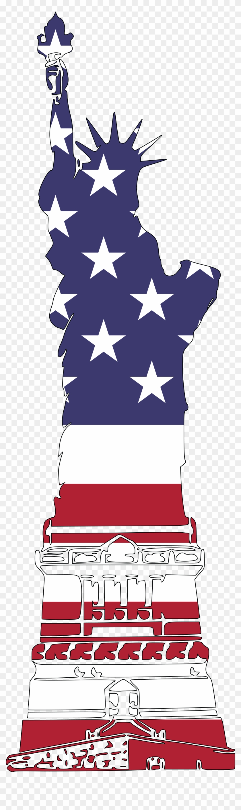 America Flag Landmark - Statue Of Liberty Clip Art - Png Download #1702413