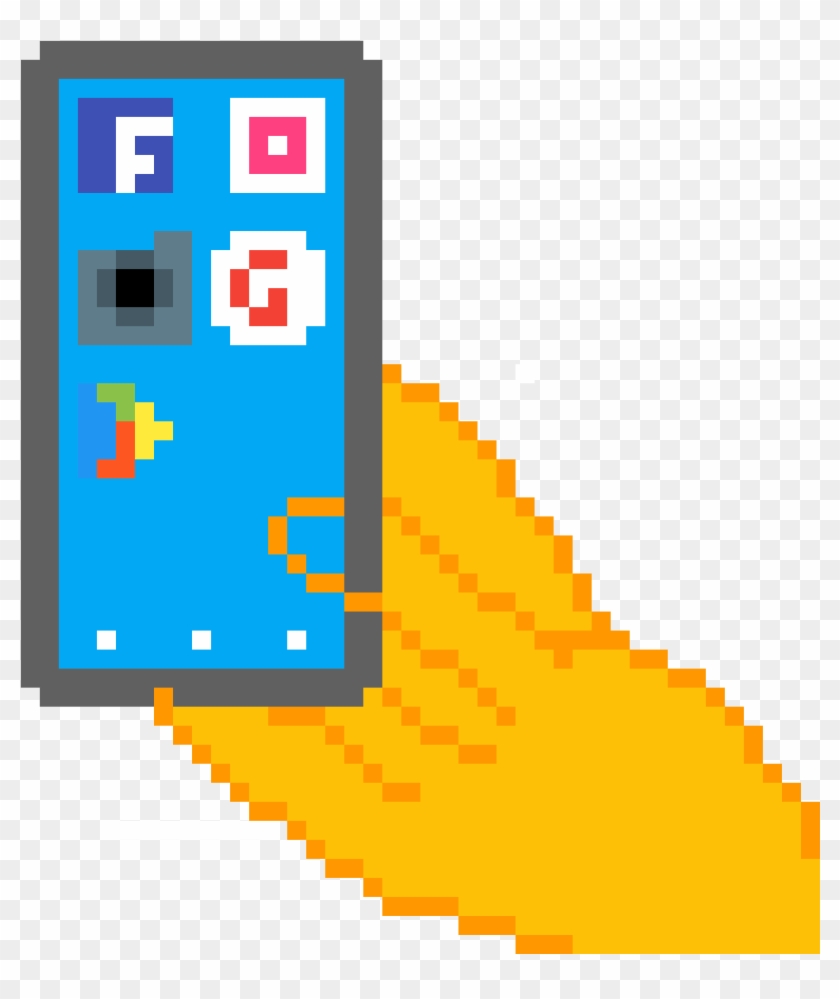 Mano Agarrando Celular - Elmo Minecraft Pixel Art Clipart #1702813