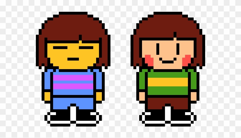 Fan-made Undertale Chara & Frisk Battle Sprite - Chara And Frisk Sprite Clipart #1703251