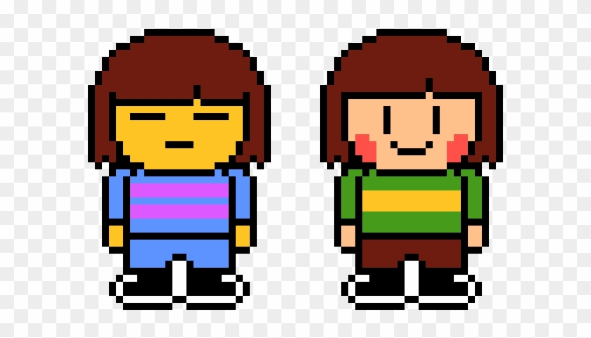 Fan-made Undertale Chara & Frisk Battle Sprite - Chara And Frisk Sprite Clipart
