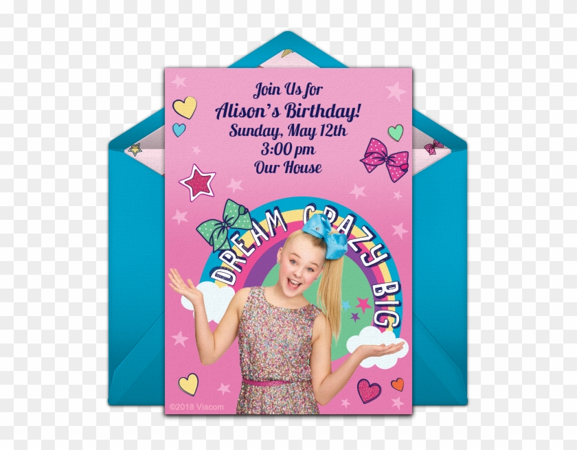 Jojo Siwa Birthday Online Invitation - Jojo Siwa Birthday Invitations Clipart