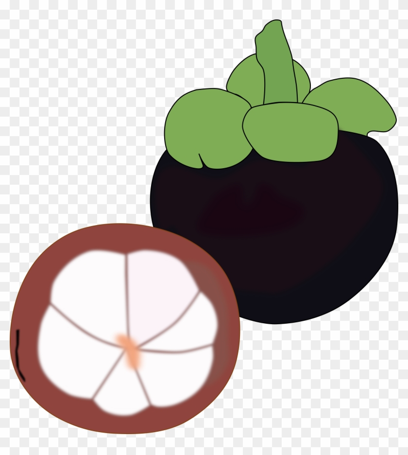 Flat, Fruit, Fuzzy - Mangosteen Clipart - Png Download