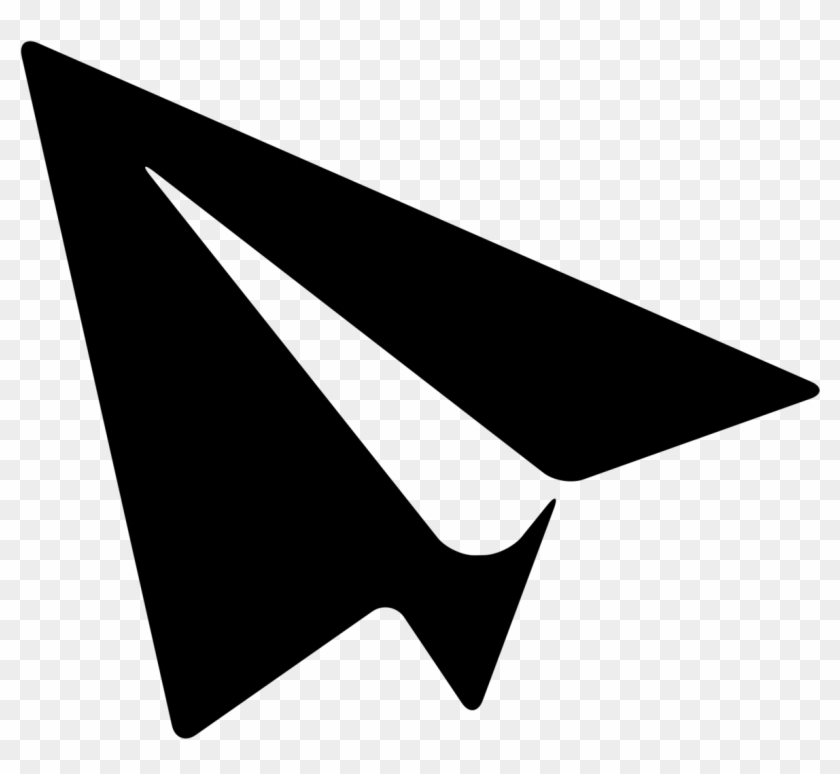 Black Shape Paper Plane - Black Paper Plane Clipart