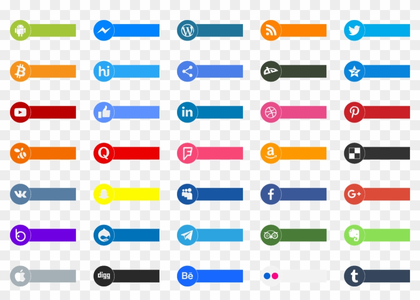 Download Font Social Type Color Font Icons - Carmine Clipart #1706790