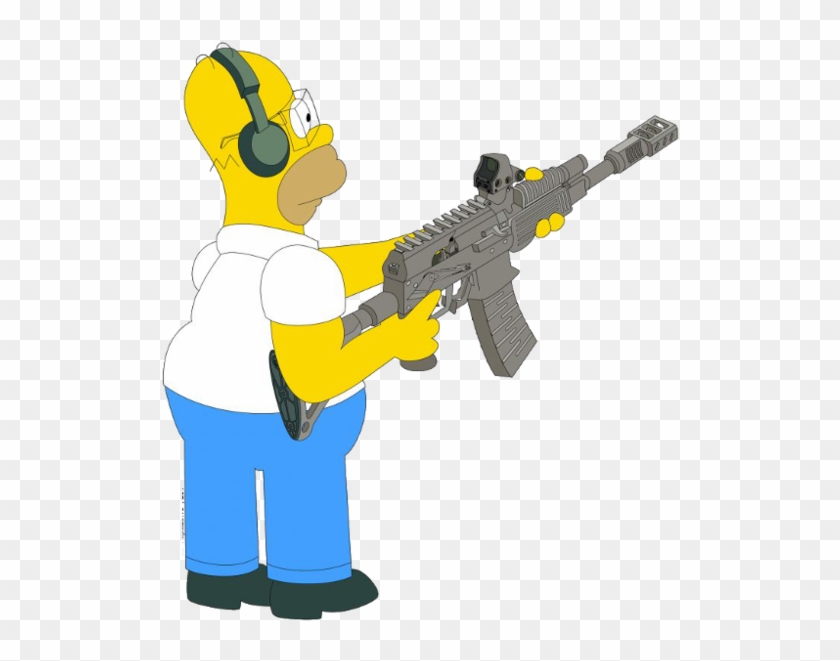 Homer Simpson - Homer Simpson With Gun Clipart