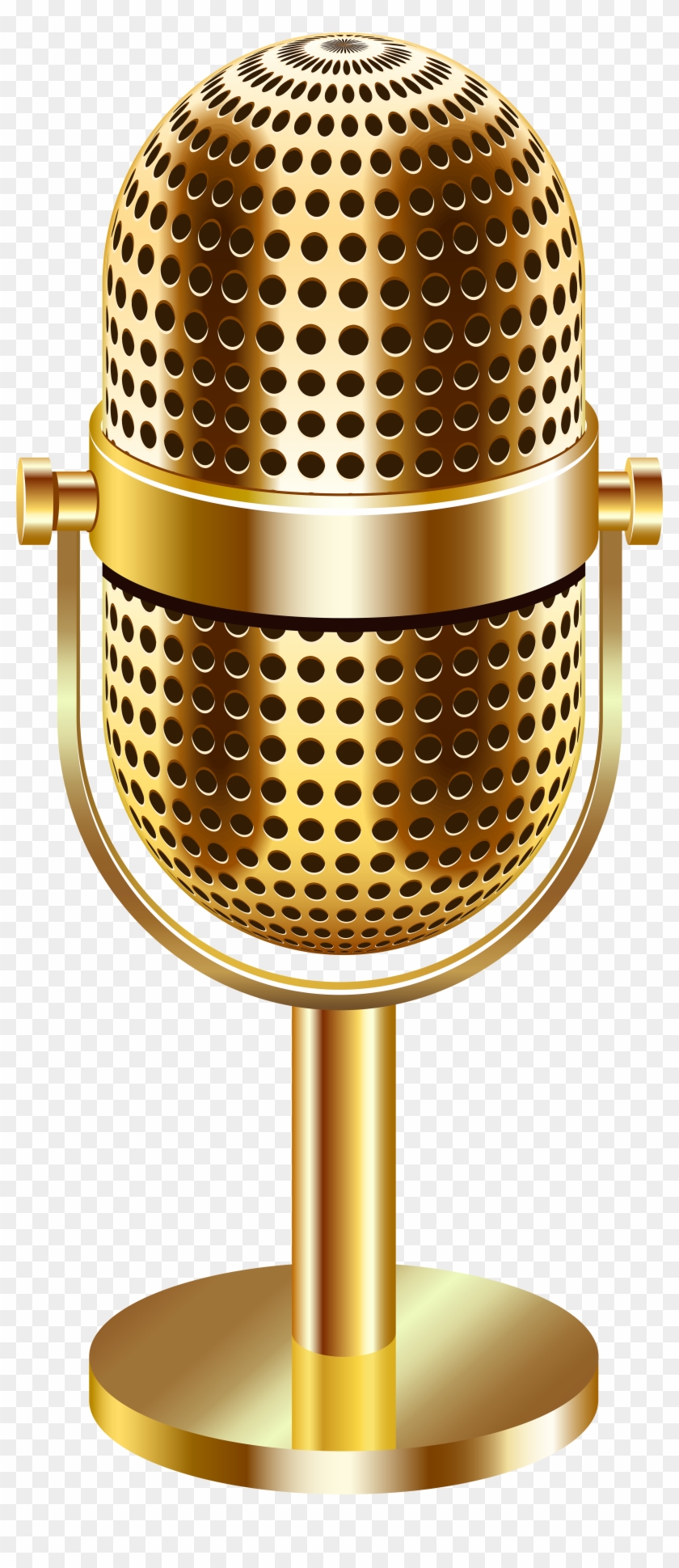 Vintage Microphone Gold Transparent Clip Art Image - Transparent Background Gold  Microphone Png (#1709189) - PikPng