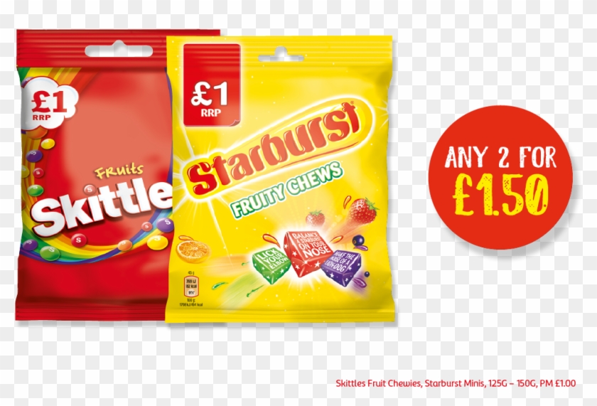 Skittles Fruit Chewies & Starburst Minis - Starburst Candy Clipart