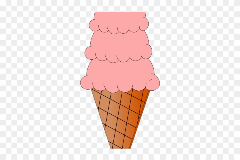 Drawn Ice Cream Icecream Scoop - Ice Cream Cone Clipart #1710882